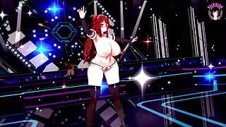 Sexy Dämonenmädchen mit riesigen Titten tanzt (3D HENTAI)