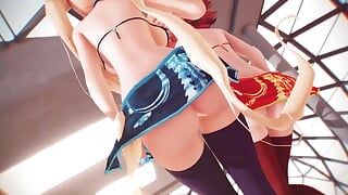 Mmd R-18 - anime - chicas sexy bailando - clip 304