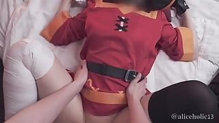 KonoSuba Megumin Cosplaying: Excitado NTR Ecchi hentai video.