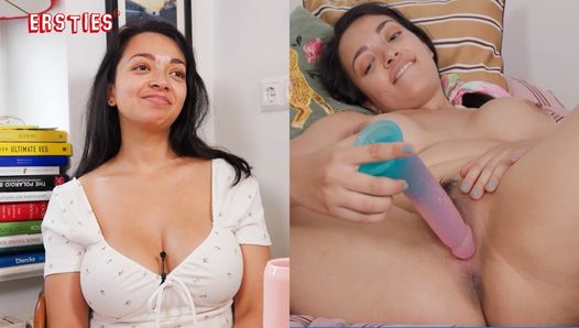 Ersties - Parma-meisje Olivia E. berijdt haar enorme dildo