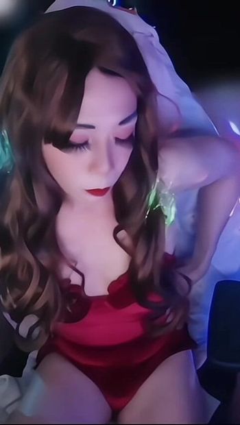 Live-streaming in meinem roten sexy badeanzug, macht mich geil