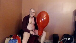 Balloonbanger 60) Slow Fun w Med Sized Balloon-Jerk Cum Pop