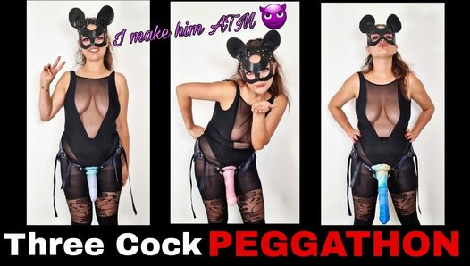 Femdom 3 - in - 1 riesiger Dildo, grobes extremes Pegging, Miss Raven, Training Null, Arsch, a2m, hinten, Domina, Strapon