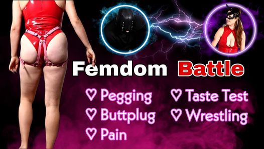 Domina-Battle-Arena! Mixed Wrestling Pegging-Geschmackstest, BDSM-Bondage, FLR, echte hausgemachte MILF-Stiefmutter