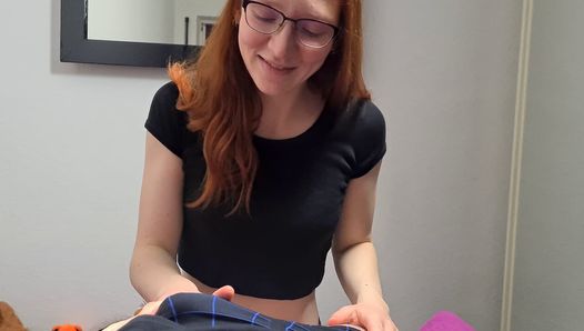 Shy redhead is brave enough for her first blowjob