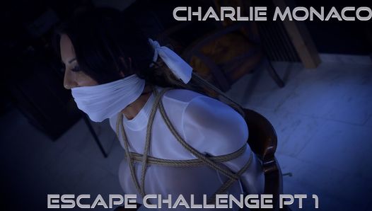 Charlie – Gefesselt in der Escape Challenge, gefesseltes und geknebeltes Mädchen (GagAttack.NL)