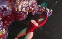 Game of Lust 3D: Грудаста брюнетка 3d красуня Рей відтрахана в дупу великим членом