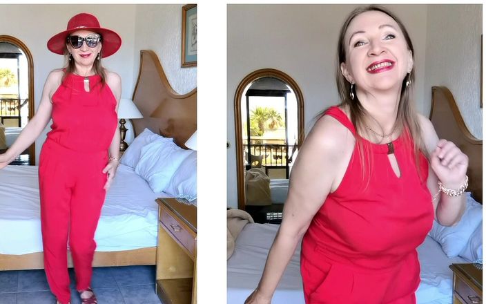 MariaOld: Hot Granny Teasing in Red