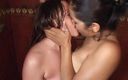 A Lesbian World: Twee schattige lesbiennes neuken onder de douche