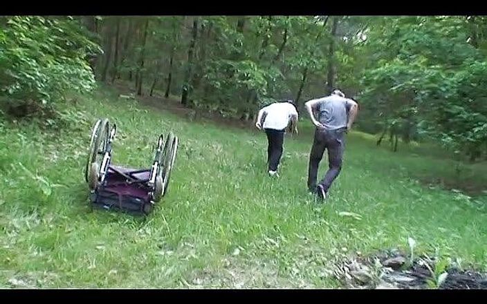 Xtime Network: Granny BBW gets fucked by two younger guys outdoors