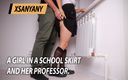 XSanyAny: Dívka ve školní sukni a její profesor.
