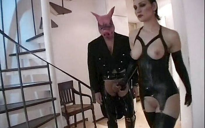 Xtime Network: Orgy with the guy wearing a pig mask and latex...