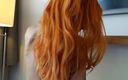 6-movies: Çarpıcı kızıl saçlı masada ıslak amcığıyla oynuyor
