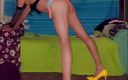 Lizzaal ZZ: Sexig orange bikini röv teaser