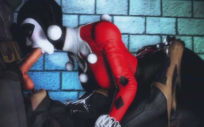 Velvixian 3D: Harley x batgirl berbagi kontol besar batman