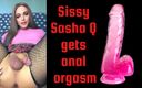 Sasha Q: Sexy maricas Sasha Q recebe orgasmo anal