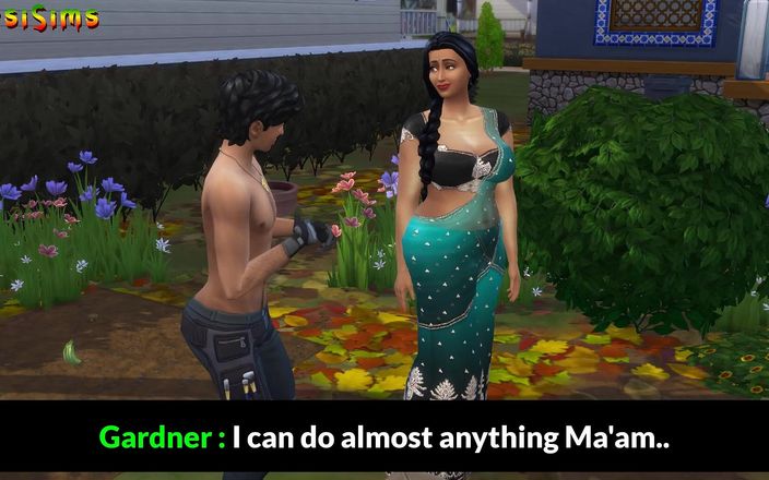 Desi Sims: Mătușă desi căsătorită în sari, seducând acest tânăr grădinar indian