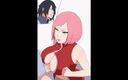 Velvixian_2D: Sakura x Sasuke follando las tetas
