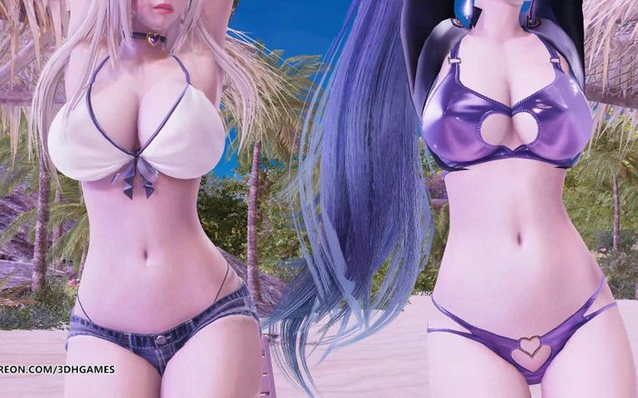 3D-Hentai Games: [mmd] meisje generatie - vakantie Ahri Kaisa hete striptease dans League...