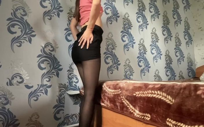 Alexa Holly: Step Sister in Sexy Pantyhose and Miniskirt