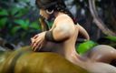 Game of Lust 3D: İri göğüslü Asyalı savaşçı ormanda büyük yaraklı ork tarafından sikiliyor