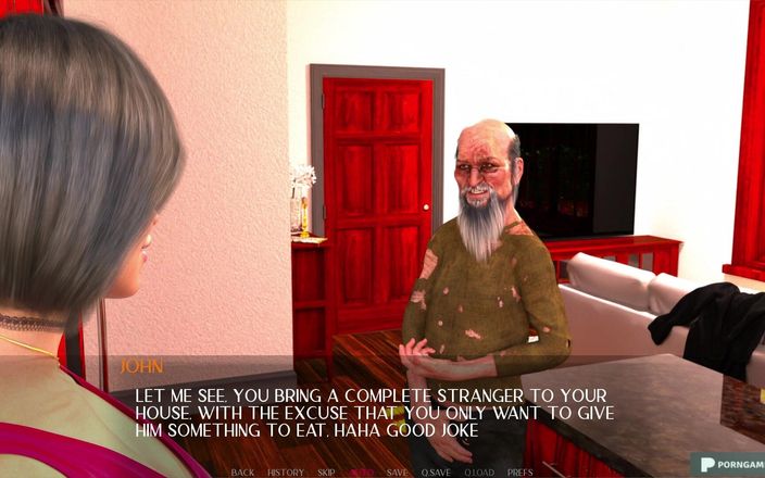 Porngame201: Seksowna żona zerżnięta przez zboczonego starca - gra 3d
