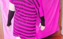 Ladyboy Kitty: Dance Show pinky klänning het vit söt femboy hemmafru crossdresser