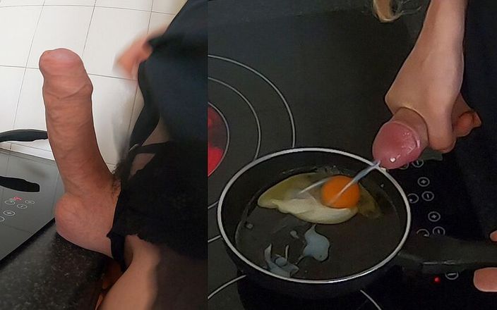 Horny Anne: Vaření smaženého vajíčka s spermatem a jíst to
