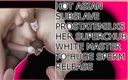 Asian slave &amp; white superchub Master: Sclava asiatică îi oferă masaj de prostată stăpânului ei