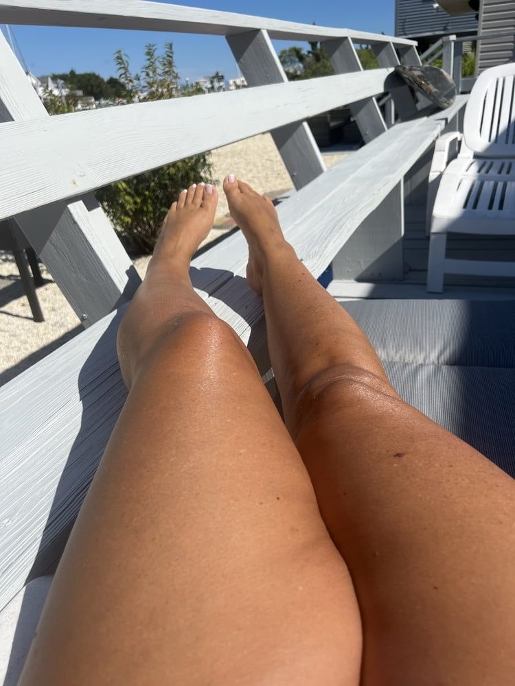 Sunning in Sexy Purple Bikini