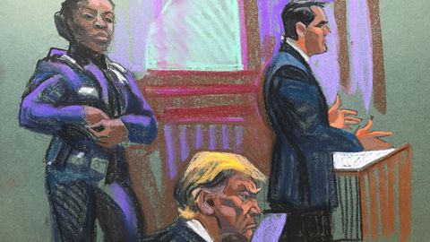 Donald Trump Prozess Skizze
