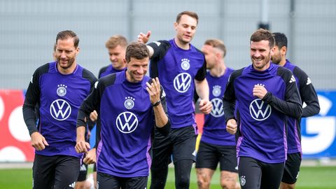 Bitte recht freundlich: Gute Laune im DFB-Camp