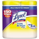 LYSOL Brand Disinfecting Wipes, Dual Action, 7 x 8, Citrus, 75/Canister, 2/Pack