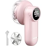 coldSky Rechargeable Fabric Shaver, Lint Shaver with Digital Display, Sweater Shaver with 6-Leaf Blades and Safety Lock, 3-Sp