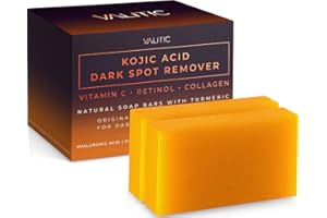 VALITIC Kojic Acid Dark Spot Remover Soap Bars with Vitamin C, Retinol, Collagen, Turmeric - Original Japanese Complex Infuse