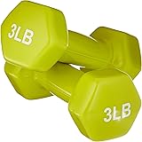 Amazon Basics Vinyl Coated Hexagon Workout Dumbbell Hand Weight, Set of 2