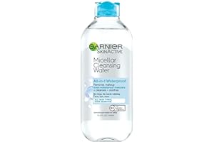 Garnier SkinActive Micellar Water For Waterproof Makeup, Facial Cleanser & Makeup Remover, 13.5 Fl Oz (400mL), 1 Count (Packa