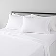 Amazon Basics Lightweight Super Soft Easy Care Microfiber Bed Sheet Set with 14" Deep Pockets - Full, Bright White, SS-BWH-FL
