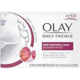 OLAY Daily Facial Hydrating Cleansing Cloths with Grapeseed Extract, Makeup Remover 33 ea (Pack of 7)