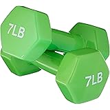 Amazon Basics Vinyl Coated Hexagon Workout Dumbbell Hand Weight, Set of 2