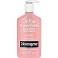Neutrogena Oil-Free Salicylic Acid Pink Grapefruit Pore Cleansing Acne Wash and Facial Cleanser with Vitamin C, 9.1 fl. oz