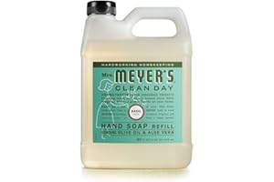 MRS. MEYER'S CLEAN DAY Hand Soap Refill, Made with Essential Oils, Biodegradable Formula, Basil, 33 fl. oz