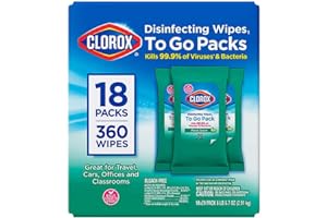 Clorox Disinfecting On The Go Travel Wipes, Fresh Scent, 20 Count, Pack of 18-360 Wipes Total