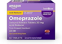 Amazon Basic Care Omeprazole Delayed Release Tablets 20 mg, Treats Frequent Heartburn, Acid Reducer, Heartburn Medicine, 42 C