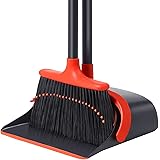 Broom and Dustpan, Broom and Dustpan Set for Home, Long Handle Broom with Dustpan, Broom and Dustpan Combo for Office Home Ki