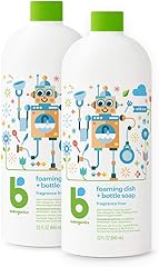 Babyganics Foaming Dish & Bottle Soap, Fragrance Free, Plant-Derived Cleaning Power, Removes Dried Milk, 32 Fl Oz (Pack of 2)