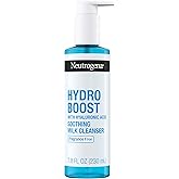 Neutrogena Hydro Boost Soothing Milk Facial Cleanser with Hyaluronic Acid, Hydrating Face Wash Gently Lifts Dirt & Oil Leavin
