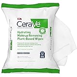 CeraVe Hydrating Facial Cleansing Makeup Remover Wipes| Plant Based Face Biodegradable in Home Compost| Wash Cloth| Suitable 