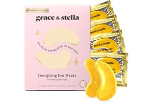grace & stella Under Eye Mask (Gold, 24 Pairs) Reduce Dark Circles, Puffy Eyes, Undereye Bags, Wrinkles - Gel Under Eye Patch