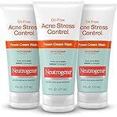 Neutrogena Oil-Free Acne Stress Control Power-Cream Face Wash with 2% Salicylic Acid Acne Treatment Medication, Soothing Dail